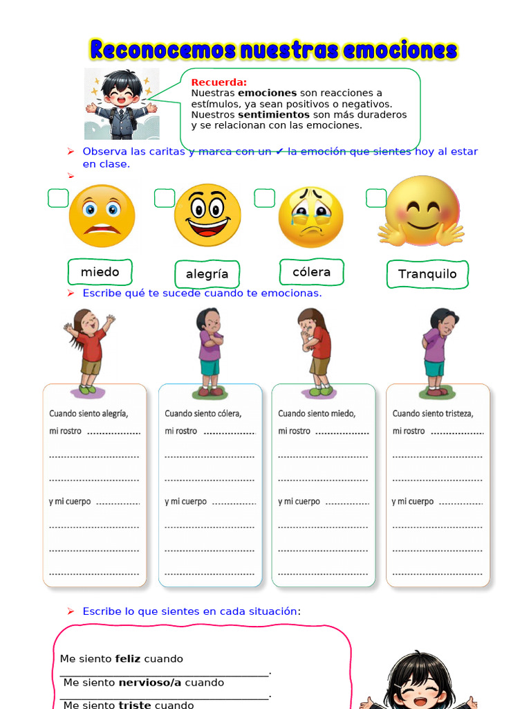 Actividades para Expresar Emociones en Clase | PDF
