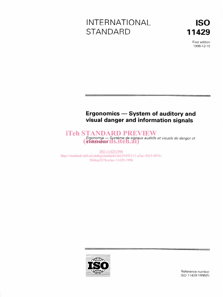 ISO 11429:1996 Ergonomics Signals Standard | PDF | International ...