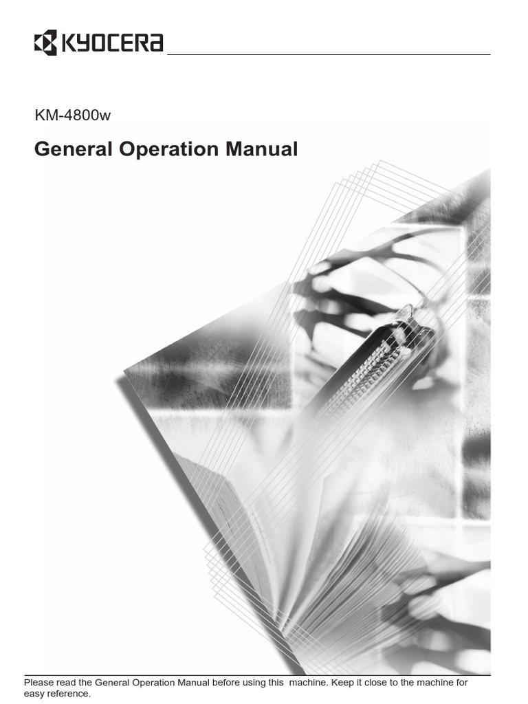 KM-4800w General Operation Manual | PDF | Image Scanner | Printer ...