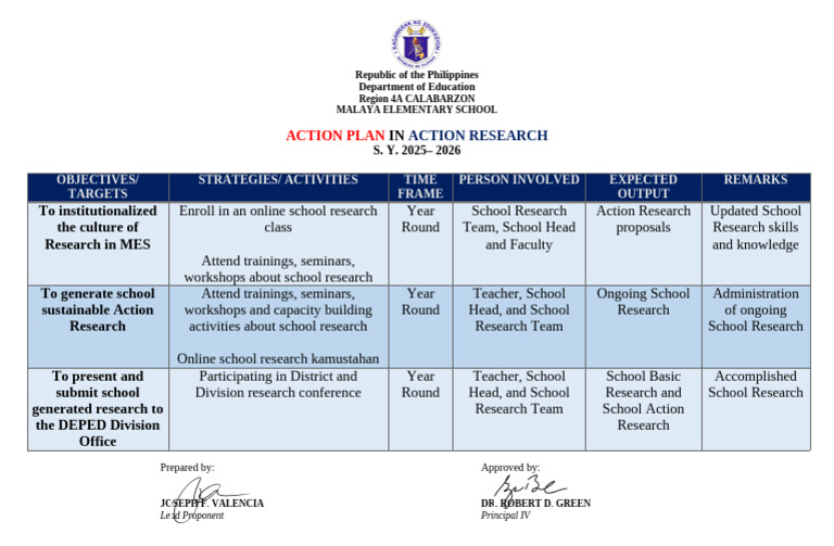 Sample Action Plan Template | PDF