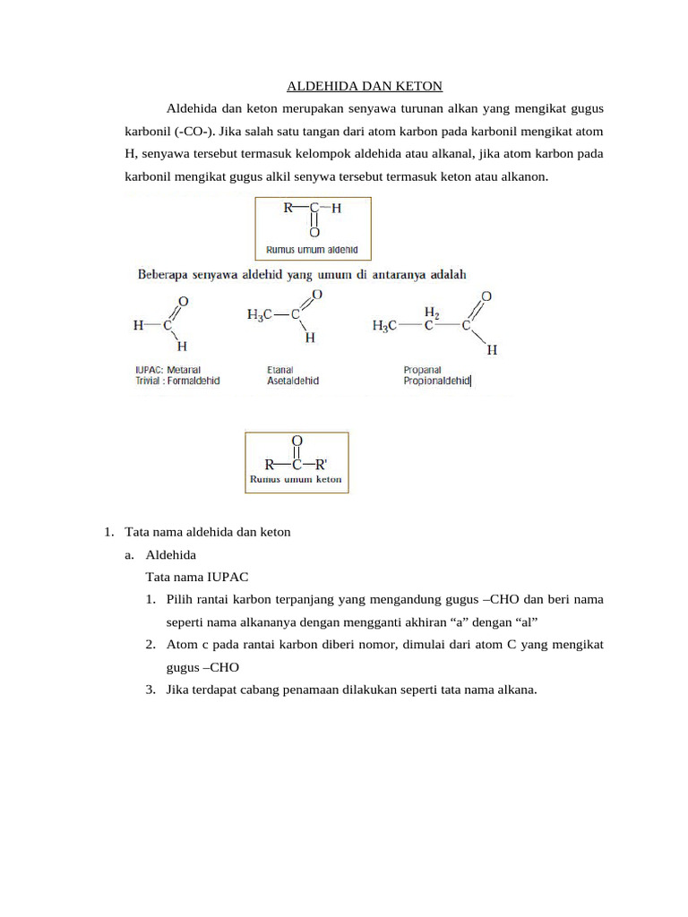 Penamaan dan Sifat Aldehida Keton | PDF