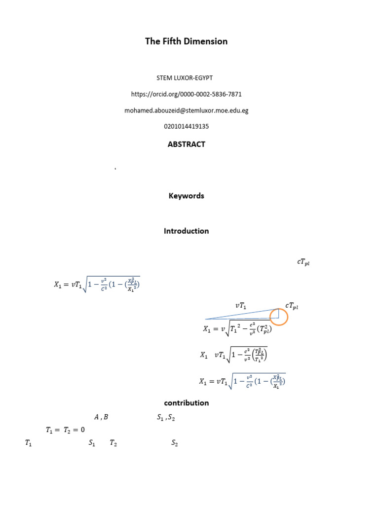Fifth Dimension and Mass Limit in Relativity | PDF | Special Relativity ...