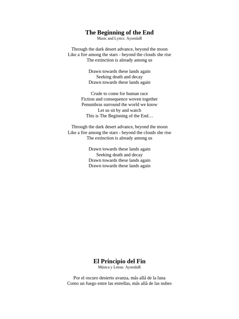The Beginning of The End PDF