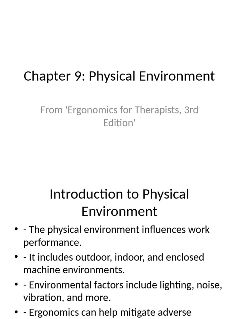 Physical - Environment - Presentation and Effect On Ergonomics | PDF ...