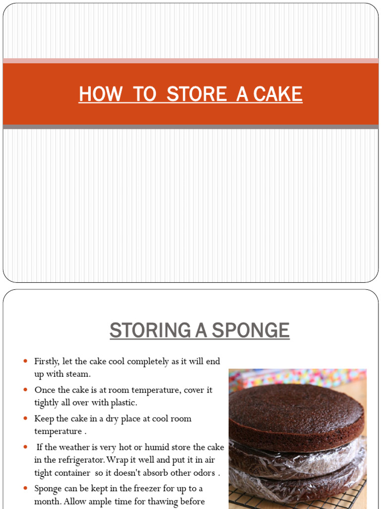 Best Practices for Cake Storage | PDF