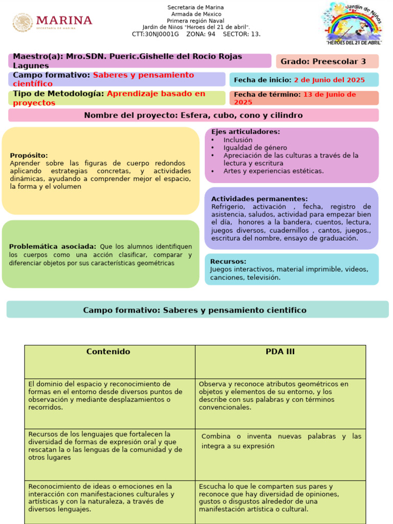 Plan p3 Del 2 Al 13 de Jun 1ra Revision | PDF | Educación de la primera ...