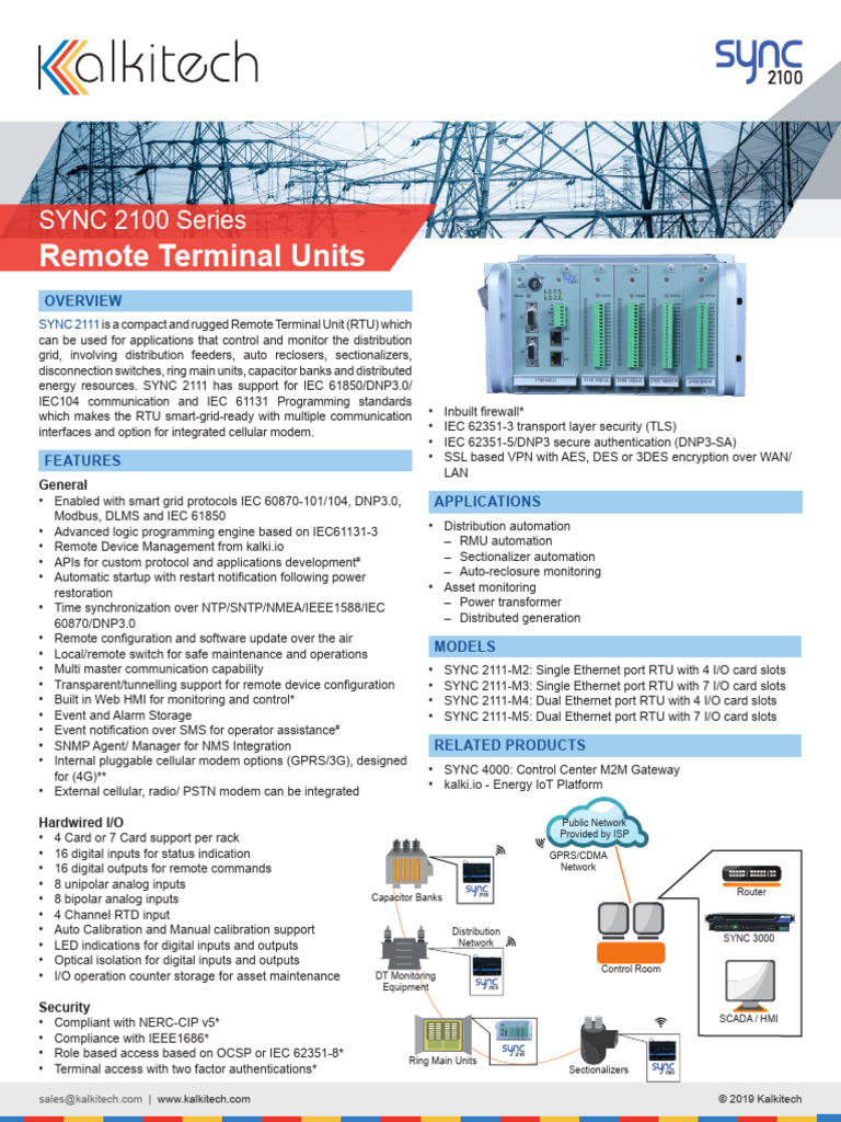 SYNC 2111 Remote Terminal Unit Overview | PDF | Transport Layer ...