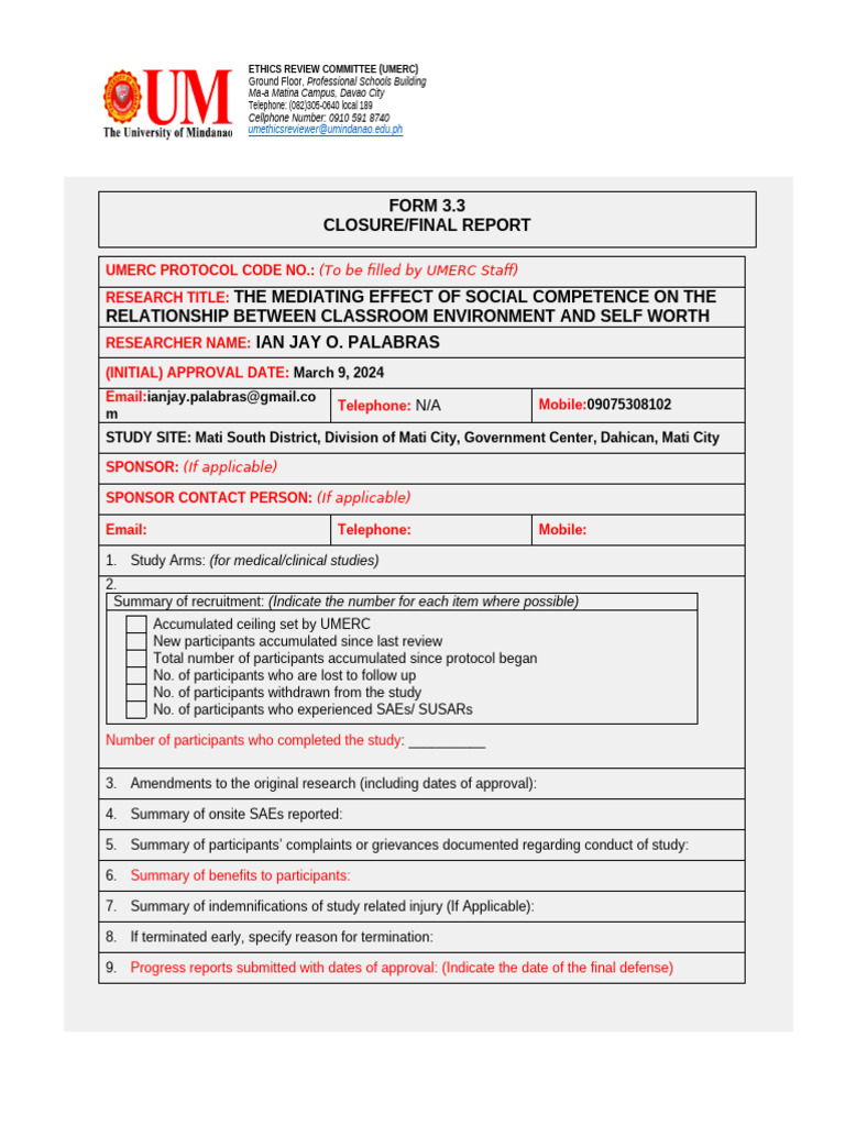 Social Competence & Self-Worth Study | PDF
