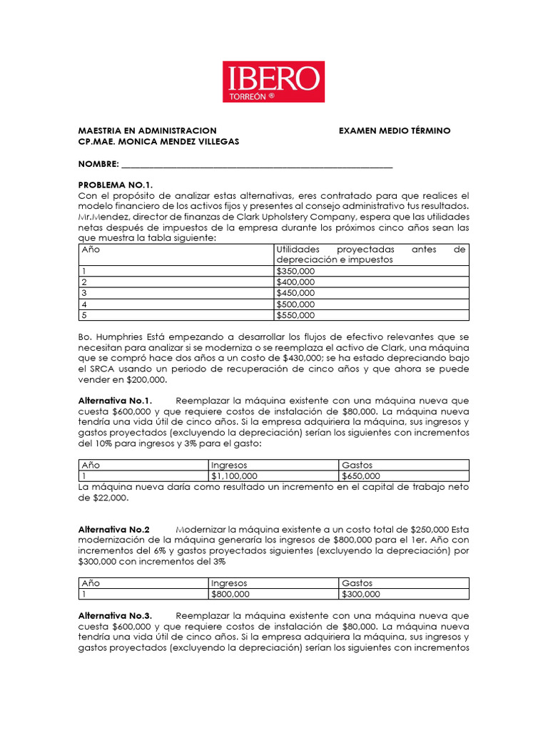 Examen Medio Termino 2021 Si | PDF | Economias | Inversiones