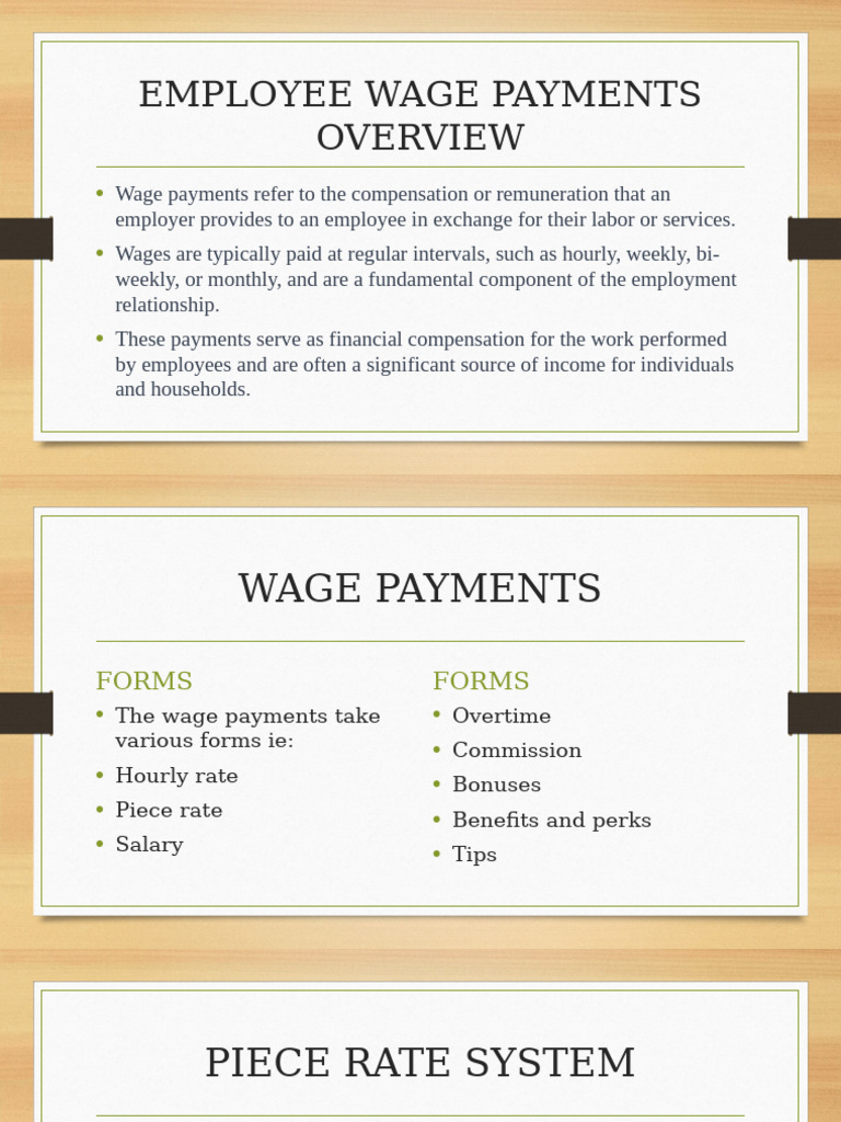 Ecm 4 Methods of Wage Payments | PDF | Piece Work | Employment