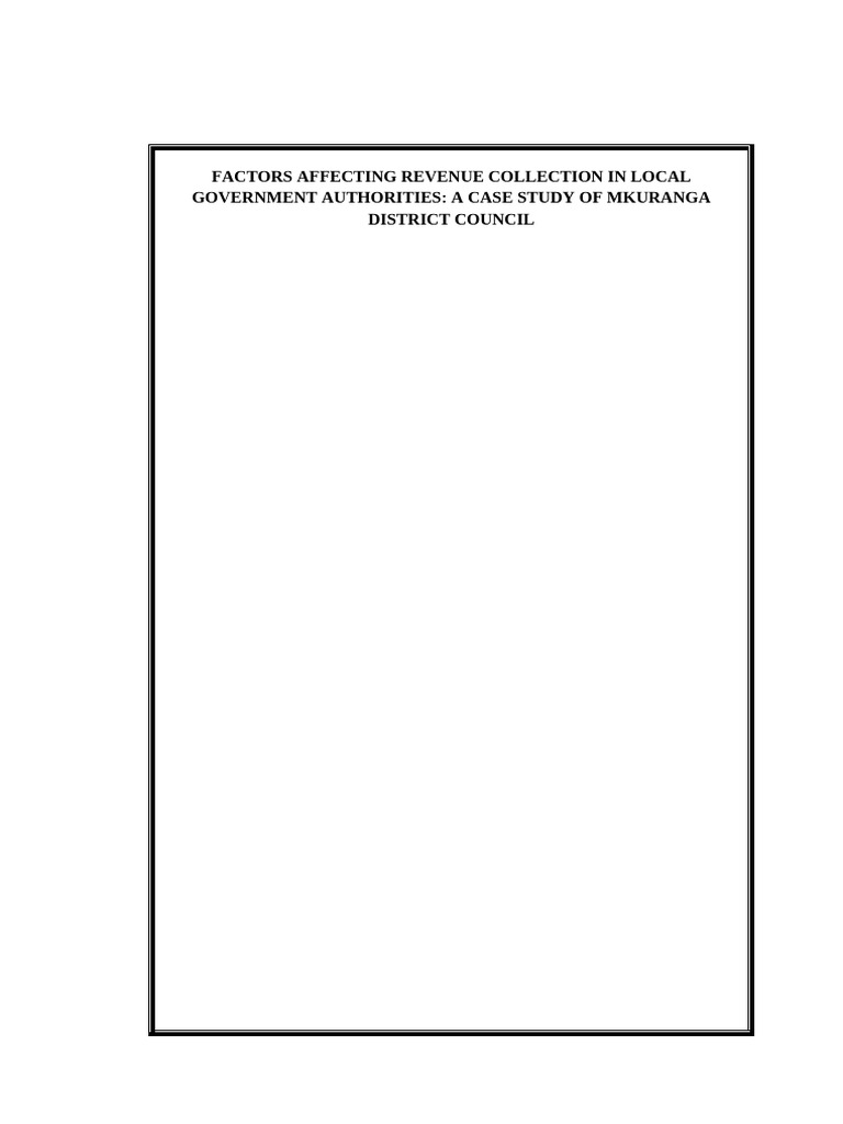 Revenue Collection Factors in Mkuranga | PDF | Taxes | Expense
