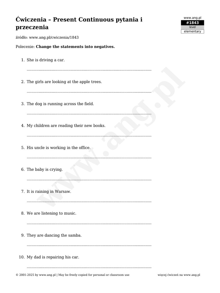 WWW - Ang.pl Exercise 01843 | PDF