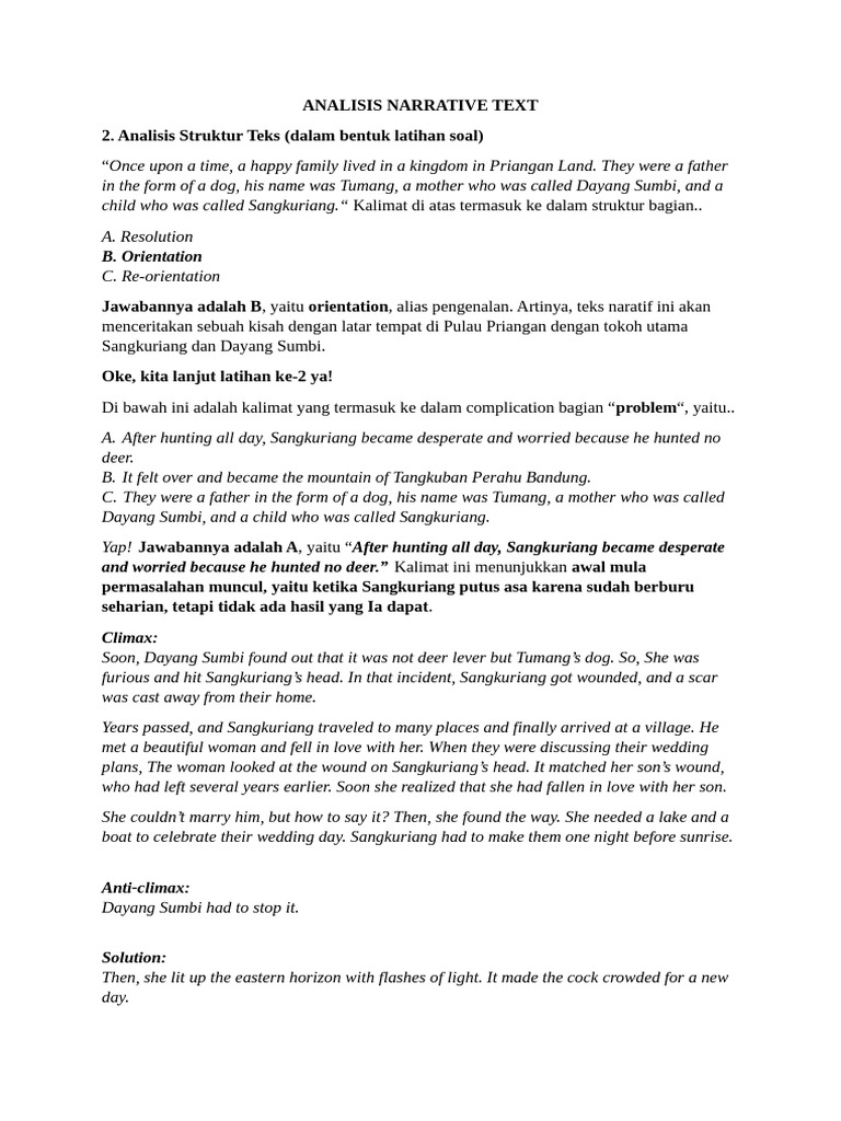 Analisis Narrative Text | PDF | Verb | Morphology