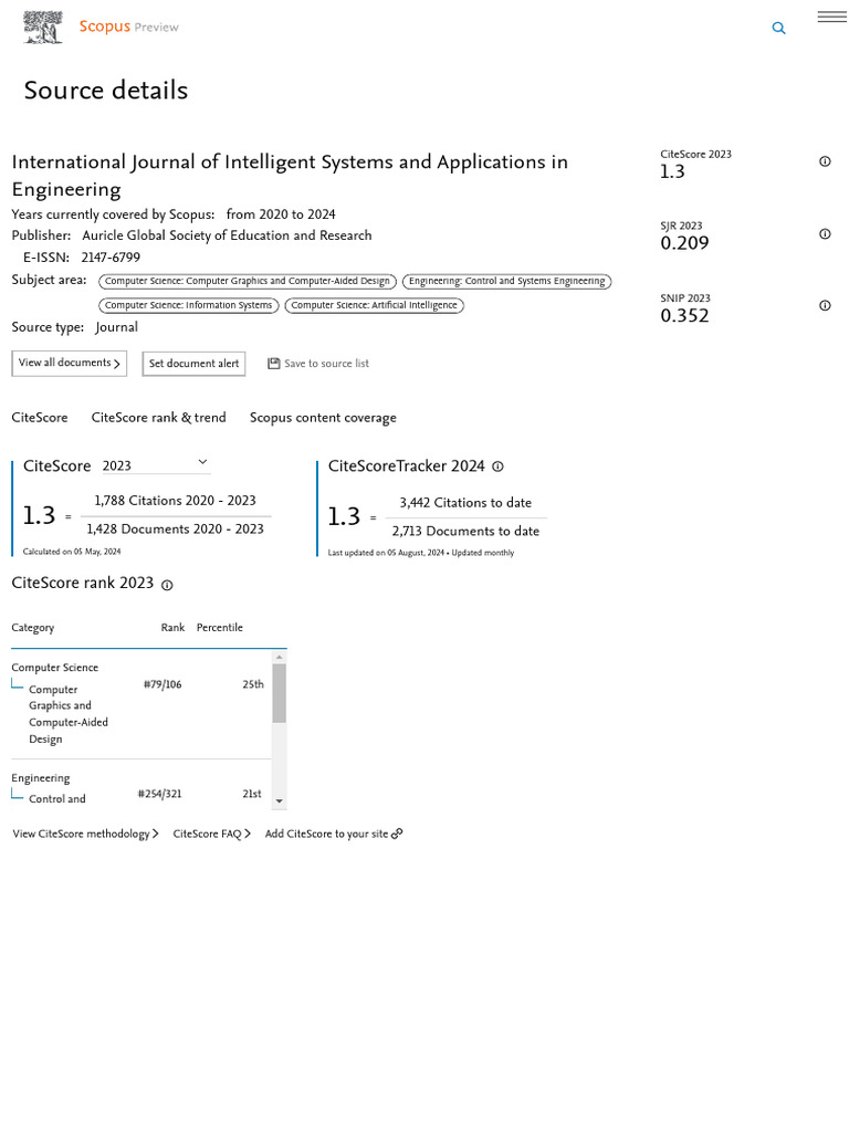 Scopus Preview - Scopus - International Journal of Intelligent Systems ...