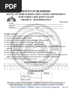 Grade 8 CBC Mathematics Exam 2025 | PDF | Area | Interest