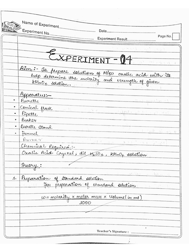 Experiment No 4 Chem | PDF