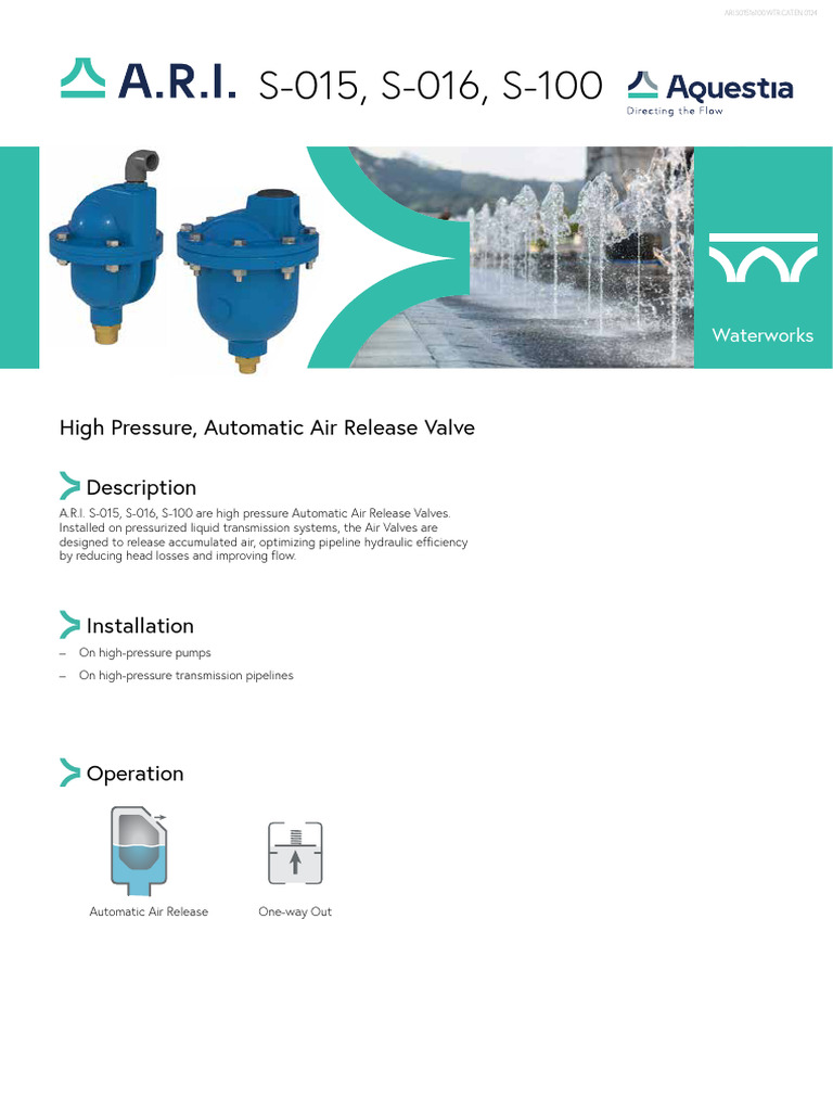 Ari S01516100 WTR Cat en 0124 | PDF | Valve | Steel