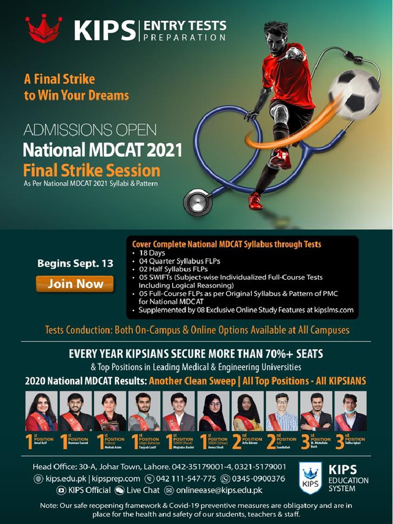 09 Sep 2021 KET Final Strike NMDCAT - 13 Sep Session | PDF | Tests ...