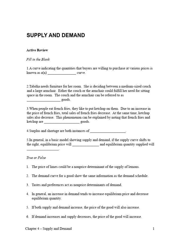 Understanding Supply and Demand Concepts | PDF