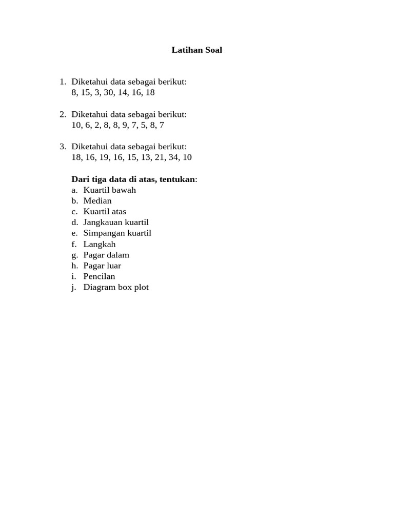 Analisis Kuartil dan Box Plot Data | PDF
