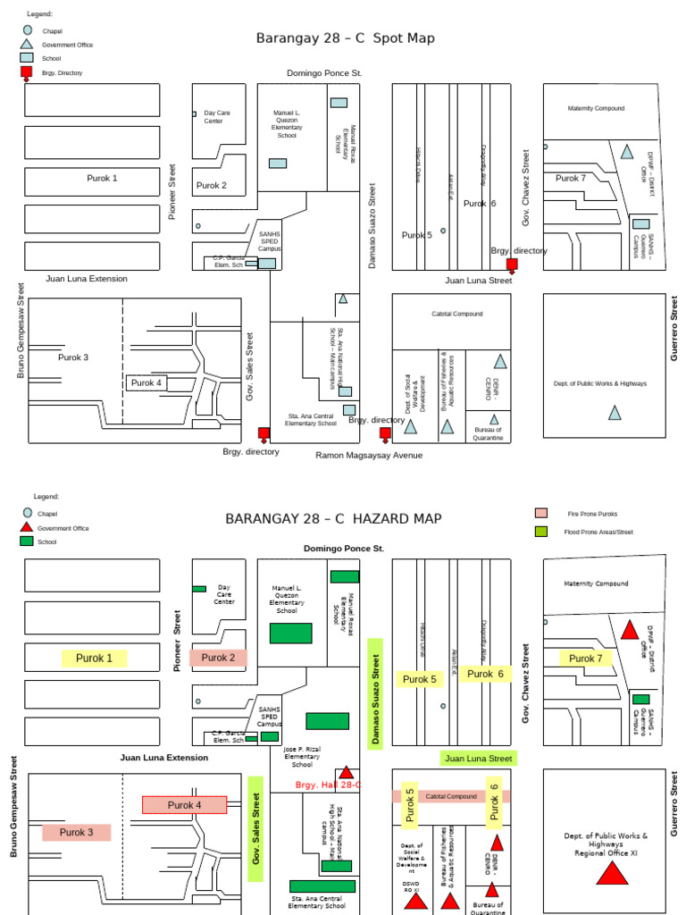 Barangay 28-C Hazard and Spot Map | PDF