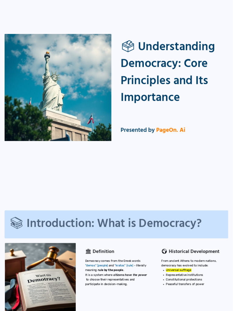 Understanding Democracy: Core Principles and Its Importance | PDF ...