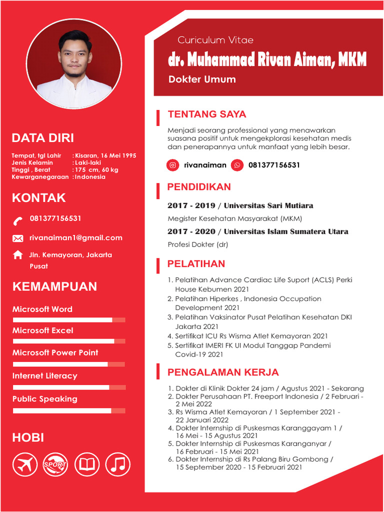 CV 1537 Dr. Muhammad Rivan Aiman, MKM-1 | PDF