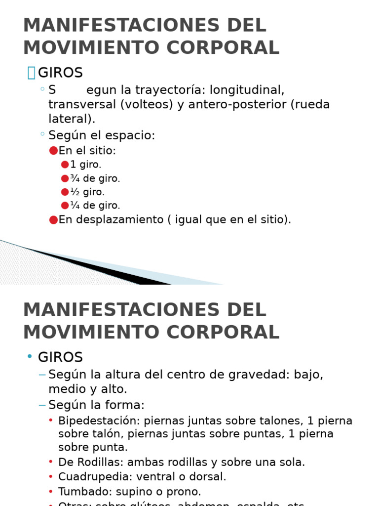 Giros en el Movimiento Corporal | PDF