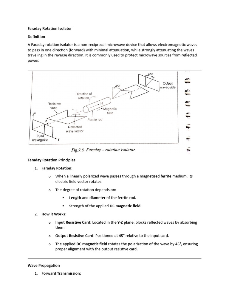 Faraday Rotation Isolator Overview | PDF | Waves | Microwave
