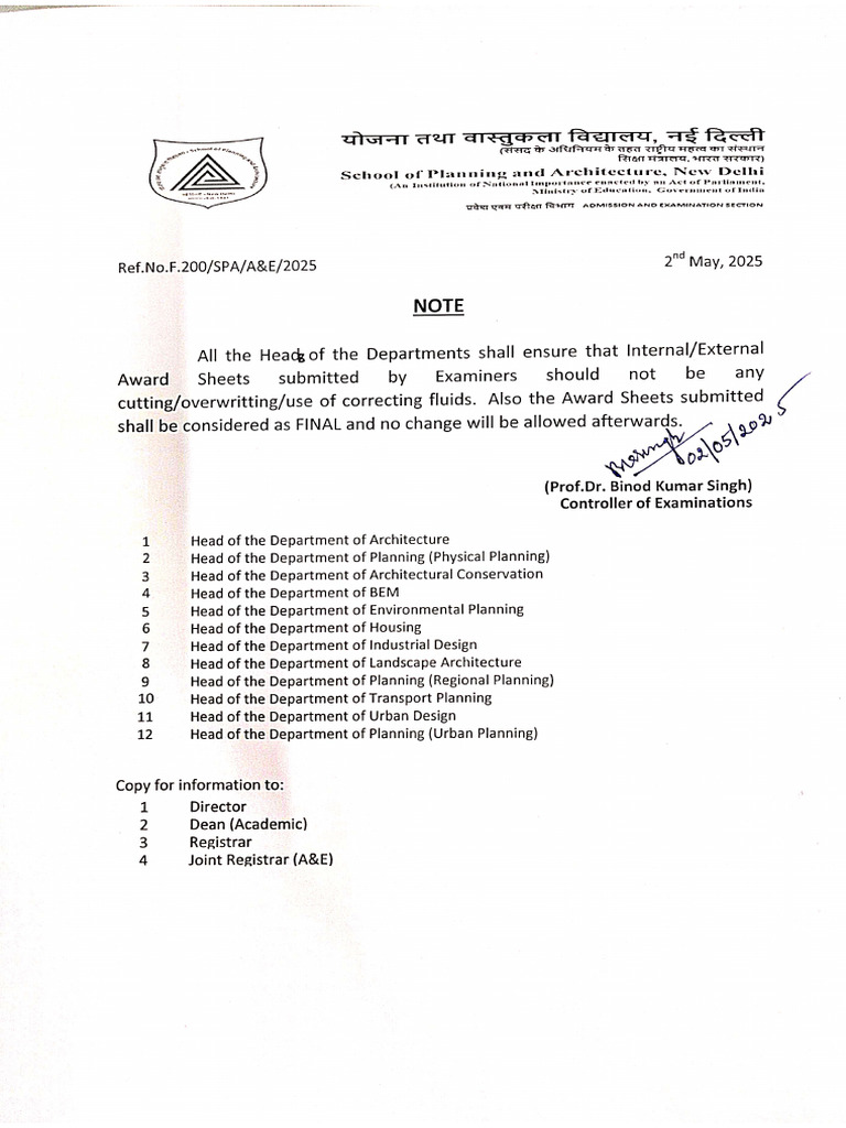 Note For Examination May, 2025 | PDF