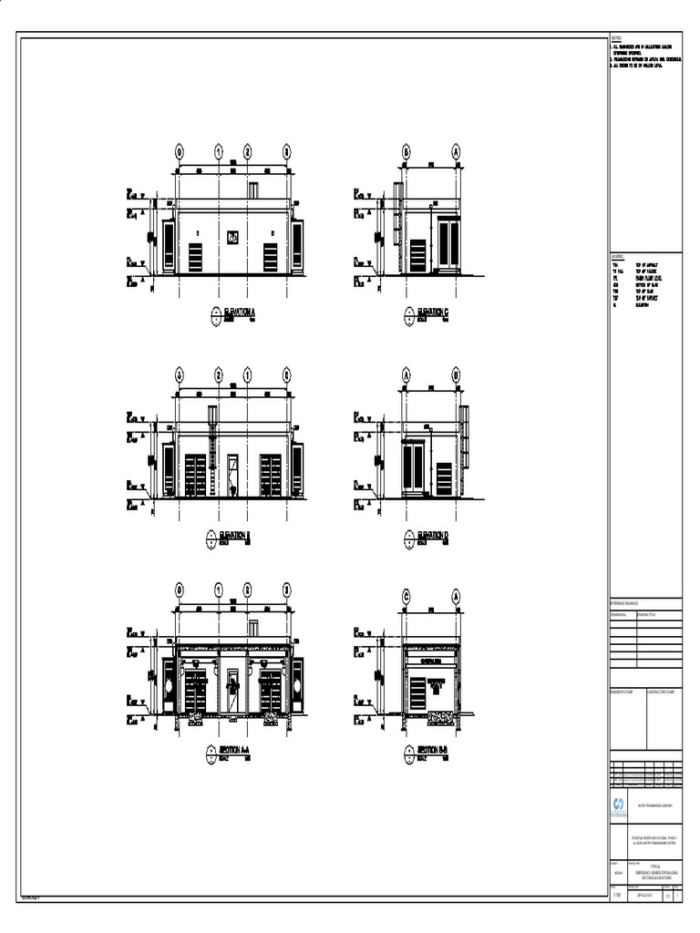 Qp10 Q 1515 Typical Emergency Generator Building Sections & Elevations ...