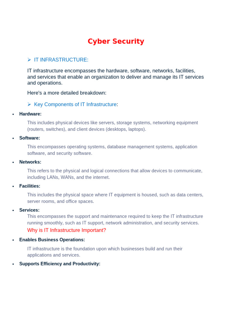 IT Infrastructure and Cybersecurity Essentials | PDF | Computer Network ...