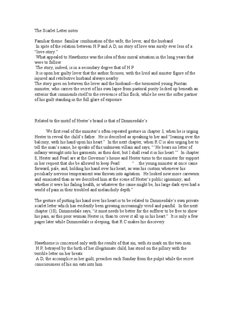 The scarlet letter notes pdf the scarlet letter nathaniel hawthorne
