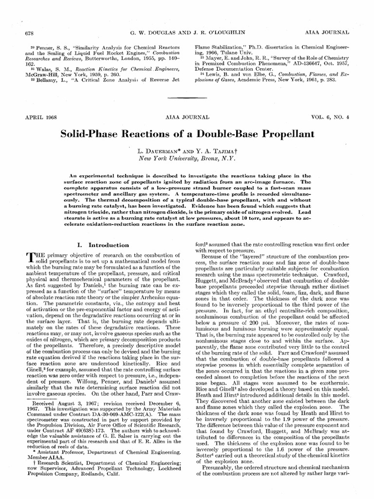 Solid-Phase Reactions in Propellant Combustion | PDF | Combustion ...
