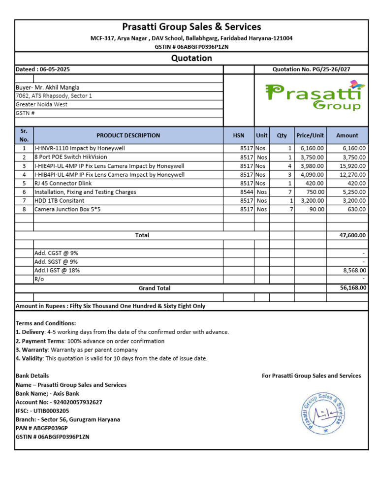 Honeywell Camera Quotation Details | PDF