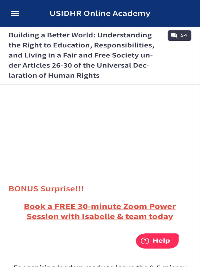 Human Rights Training - USIDHR Online Academy | PDF