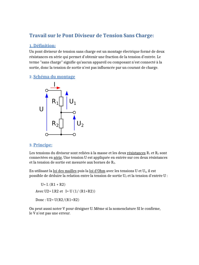 Pont Diviseur de Tension Sans Charge | PDF