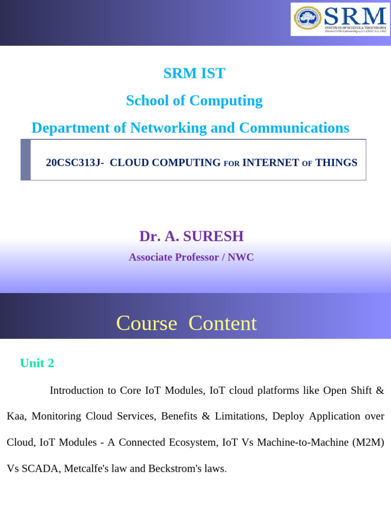 Core IoT Modules and Cloud Platforms | PDF | Cloud Computing | Internet ...
