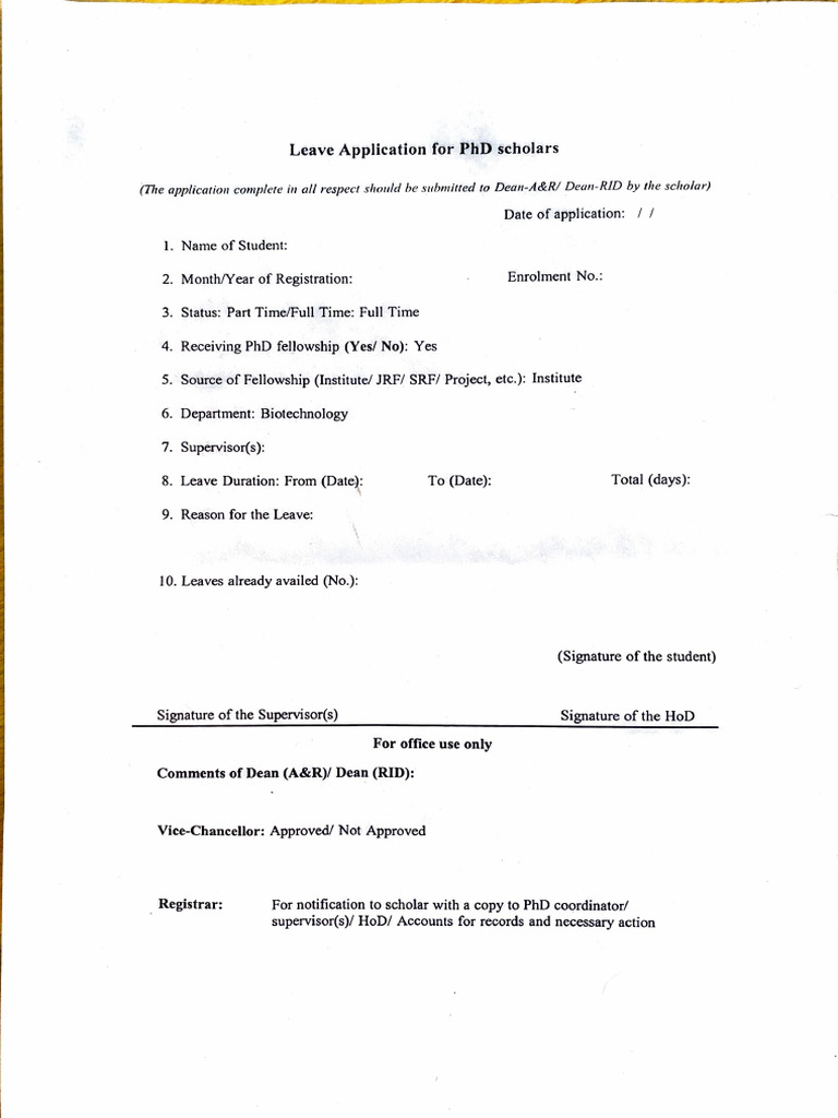 Leave Form | PDF