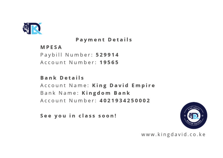 Kingdom Bank Paybill Details | PDF