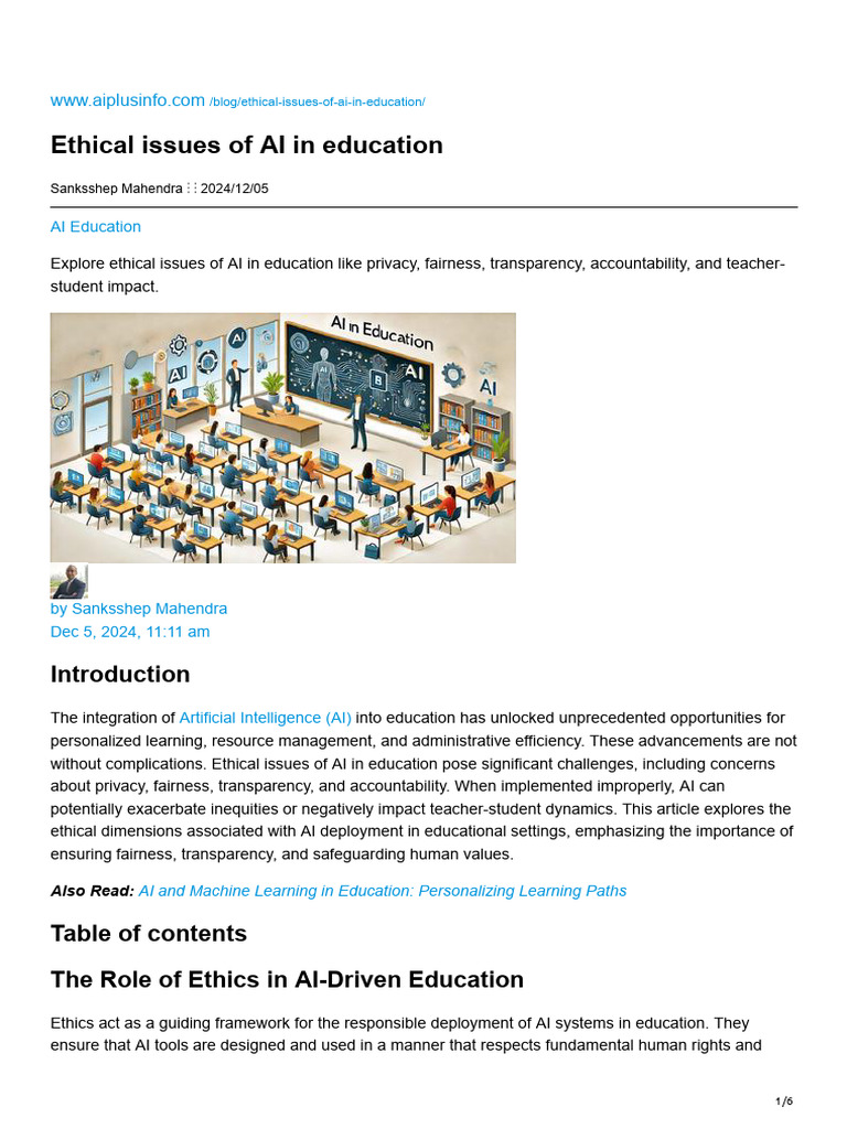 Ethical Challenges of AI in Education | PDF | Artificial Intelligence ...