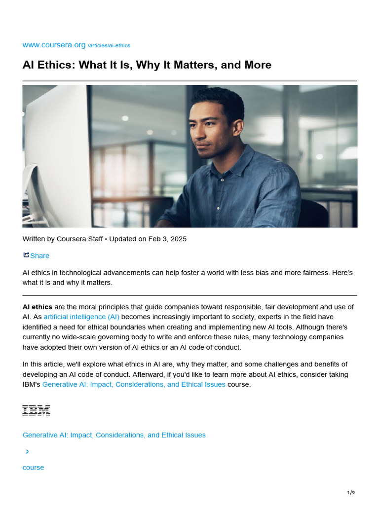 Understanding AI Ethics on Coursera | PDF | Artificial Intelligence ...