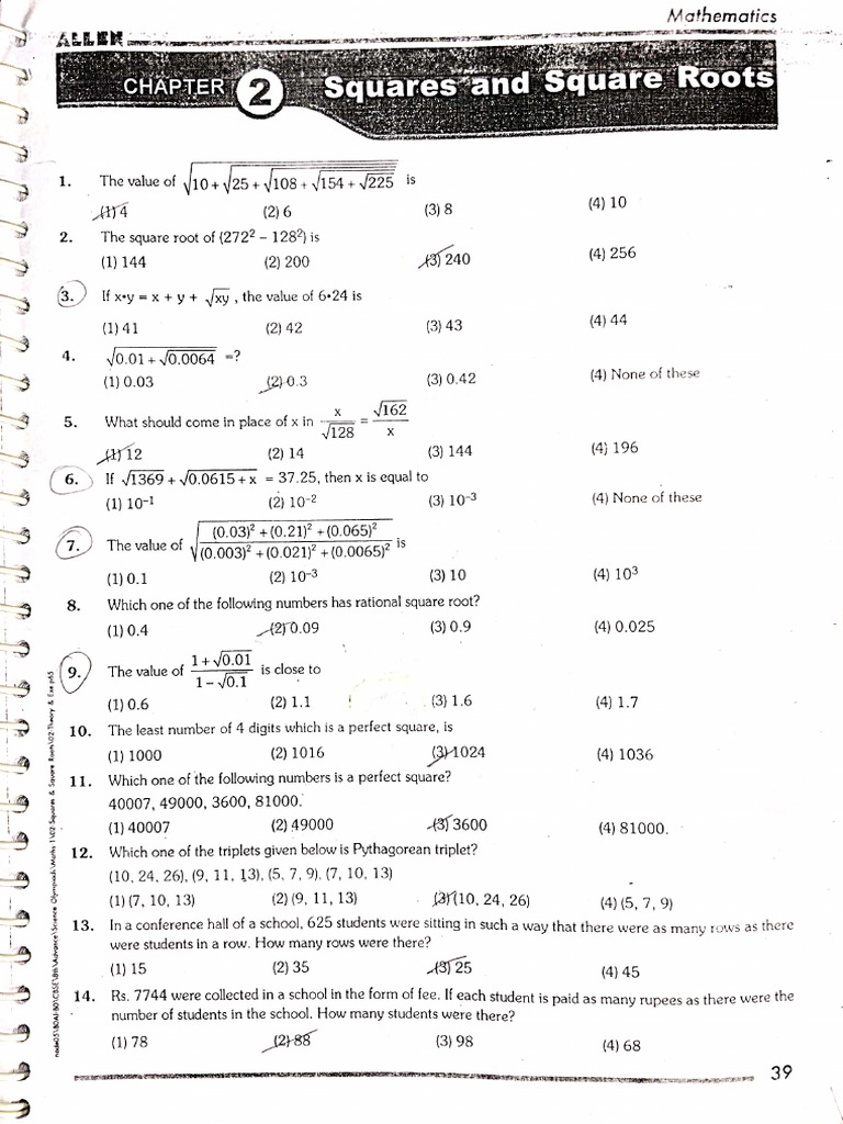 8th Squares, Cubes & Exponents | PDF