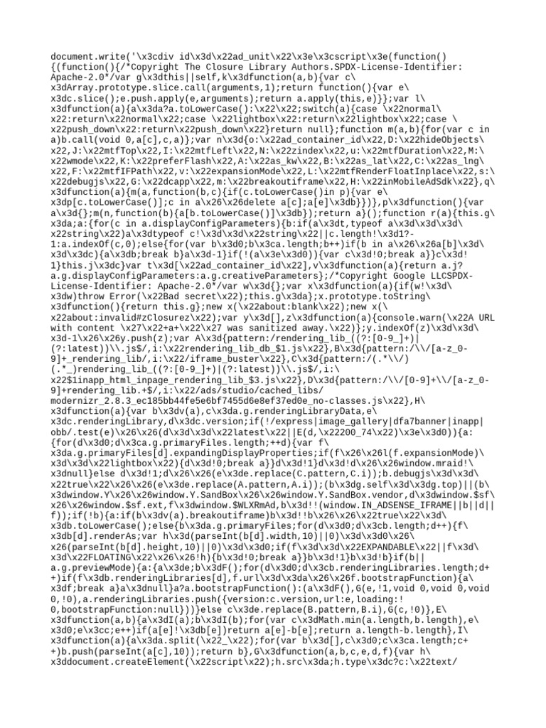 Ad Unit Rendering Script Code | PDF | Symbols
