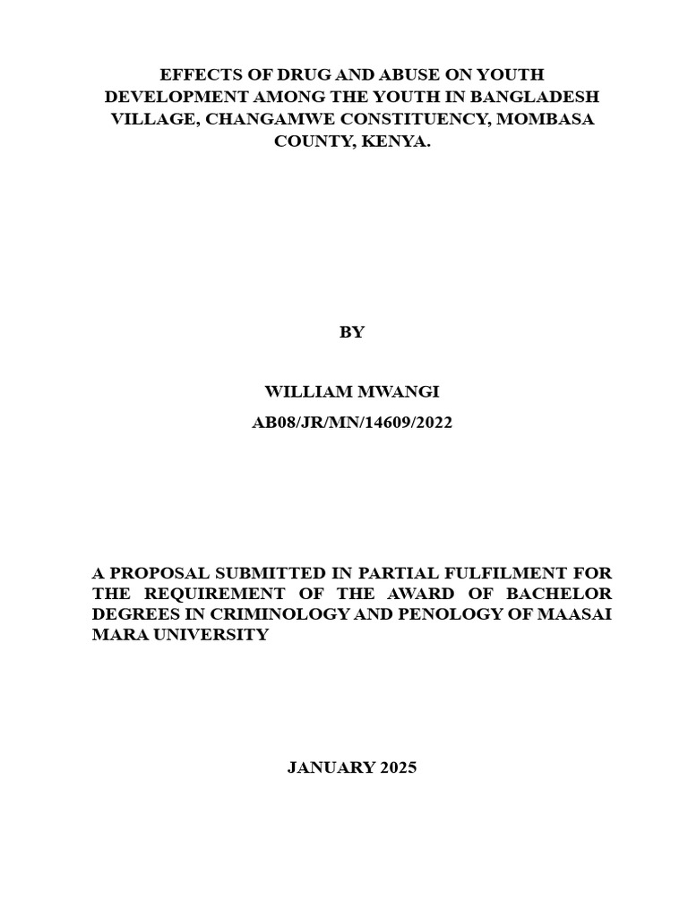 Youth Drug Abuse in Mombasa Study | PDF | Substance Abuse | Youth