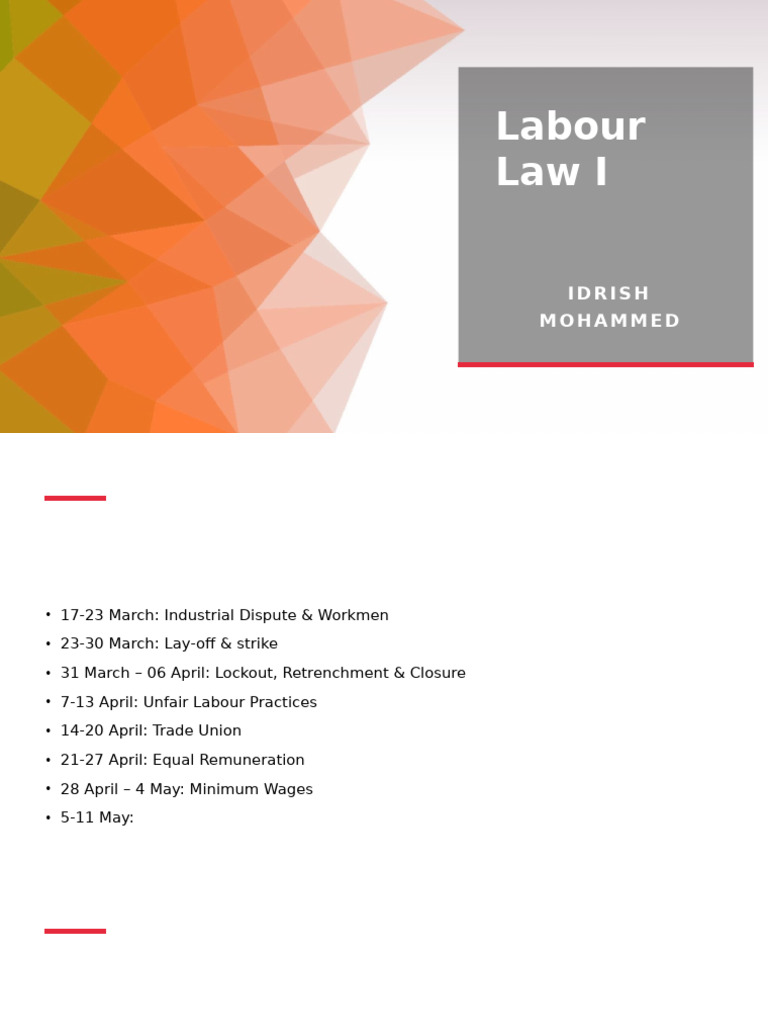 Comprehensive Labour Law Overview | PDF | Employment | Labour Law