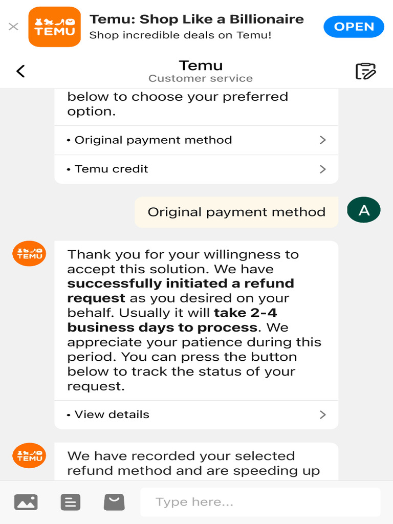 Temu Refund and Credit Process Guide | PDF