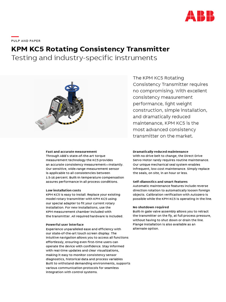 KPM KC5 Consistency Transmitter Overview | PDF | Electrical Engineering