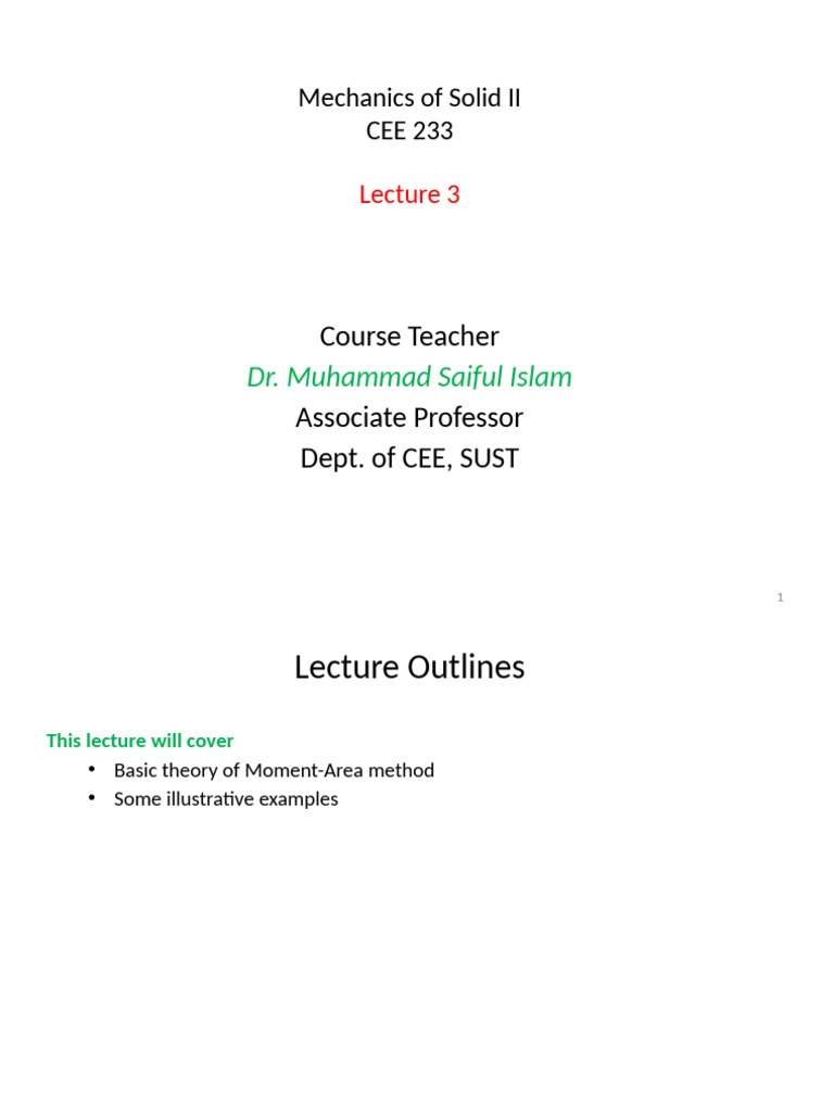 Moment-Area Method in Structural Analysis | PDF | Multiplication | Tangent