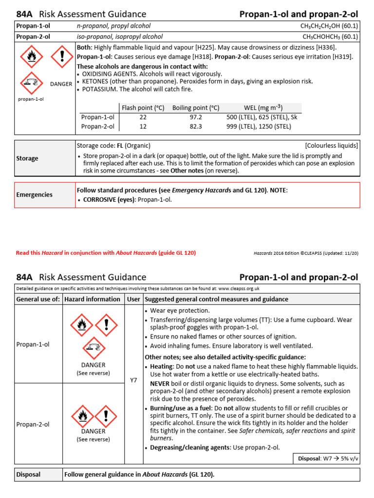 HC084A Propan 1 Ol Propan 2 Ol | PDF | Chemical Substances, image size:768x1024